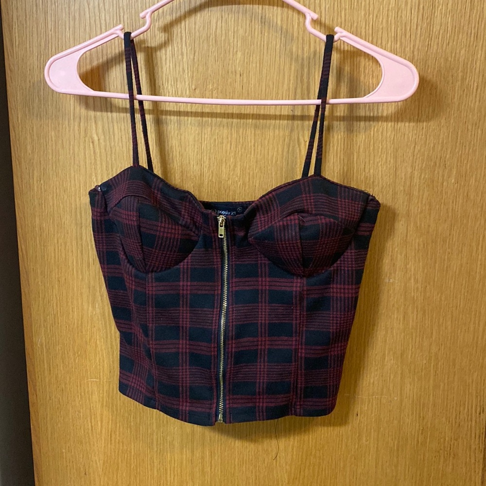 Zip up crop top